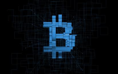 Bitcoin mining rig producing high hashrate output in a vibrant mining facility
